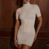 Sorrel Cafe Au Lait Semi Sheer Mini Dress