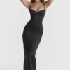Stefania Black Corset Maxi Dress