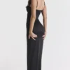 Stefania Black Corset Maxi Dress