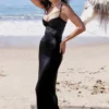 Stefania Black Corset Maxi Dress