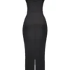 Stefania Black Corset Maxi Dress