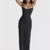 Stefania Black Corset Maxi Dress