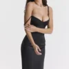 Stefania Black Corset Maxi Dress