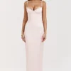 Stefania Soft Peach Corset Maxi Dress