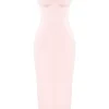 Stefania Soft Peach Corset Maxi Dress