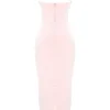 Stefania Soft Peach Corset Maxi Dress