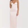 Stefania Soft Peach Corset Maxi Dress