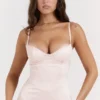 Stefania Soft Peach Corset Maxi Dress