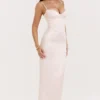 Stefania Soft Peach Corset Maxi Dress