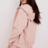 Storm Blush Cotton Fleece-Back Zip Through Hoodie