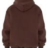 Storm Chocolate Cotton Fleece-Back Zip Through Hoodie