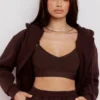 Storm Chocolate Cotton Fleece-Back Zip Through Hoodie