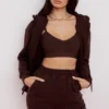 Storm Chocolate Cotton Fleece-Back Zip Through Hoodie