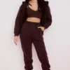 Storm Chocolate Cotton Fleece-Back Zip Through Hoodie