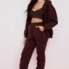 Storm Chocolate Cotton Fleece-Back Zip Through Hoodie