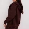 Storm Chocolate Cotton Fleece-Back Zip Through Hoodie