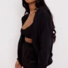 Storm Ink Cotton Fleece-Back Zip Through Hoodie