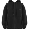 Storm Ink Cotton Fleece-Back Zip Through Hoodie