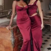 Sydel Ruby Satin Bias Cut Maxi Skirt