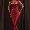Sydel Ruby Satin Bias Cut Maxi Skirt