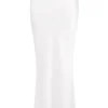 Sydel White Satin Bias Cut Maxi Skirt