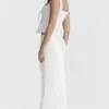Sydel White Satin Bias Cut Maxi Skirt