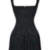 Talia Black Pleated Mini Dress