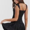 Talia Black Pleated Mini Dress