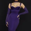 Talika Grape Corset Midi Dress