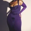 Talika Grape Corset Midi Dress