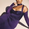 Talika Grape Corset Midi Dress