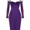 Talika Grape Corset Midi Dress
