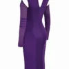 Talika Grape Corset Midi Dress