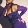 Talika Grape Corset Midi Dress