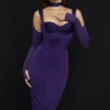 Talika Grape Corset Midi Dress