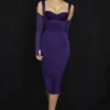 Talika Grape Corset Midi Dress