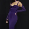 Talika Grape Corset Midi Dress