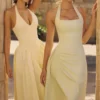 Tallulah Matcha Green Cotton Halter Neck Midi Dress