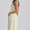 Tallulah Matcha Green Cotton Halter Neck Midi Dress