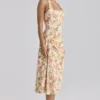 Tallulah Warm Rose Print Halter Neck Cotton Midi Dress