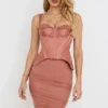 Talya Antique Rose Corset Midi Dress