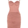 Talya Antique Rose Corset Midi Dress