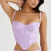 Tamsin Orchid Satin Corset