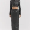 Tana Black Vegan Leather Maxi Skirt