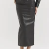 Tana Black Vegan Leather Maxi Skirt
