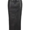 Tana Black Vegan Leather Maxi Skirt