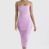 Tana Pink Strapless Corset Midi Dress