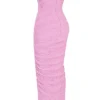 Tana Pink Strapless Corset Midi Dress
