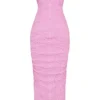 Tana Pink Strapless Corset Midi Dress