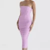 Tana Pink Strapless Corset Midi Dress